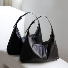Load image into Gallery viewer, Women's Genuine Leather Tote Shoulder Bag – Commuter Handbag with Zipper Pockets