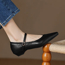 Load image into Gallery viewer, Women's Pointed Toe Low Heel Dress Shoes with Floral Detail - Elegant Buckle Closure Pumps