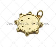 Load image into Gallery viewer, CZ Micro Pave Boat Anchor Coin Pendant/Charm,Sku#L384