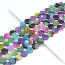 Load image into Gallery viewer, 18mm Mixed Color Fire Agate Flat Coin Beads, Sku#U2141