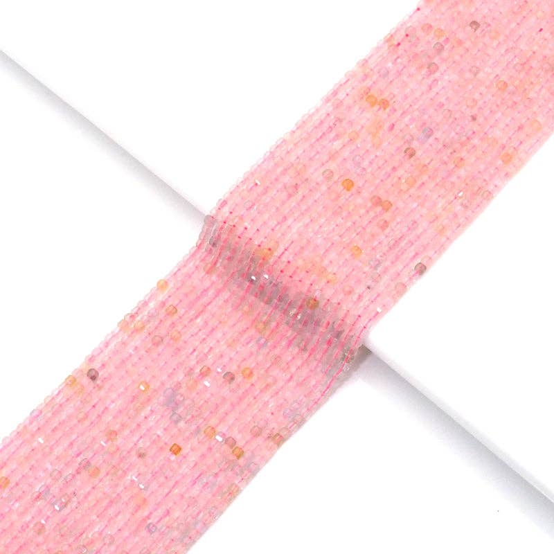 Genuine Morganite Faceted Cube Beads, 2.5mm, Sku#U1537
