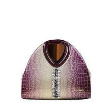 Load image into Gallery viewer, Women's Dumpling Handbag | PU Leather Shoulder Bag with Zipper Pockets – Purple &amp; Coffee
