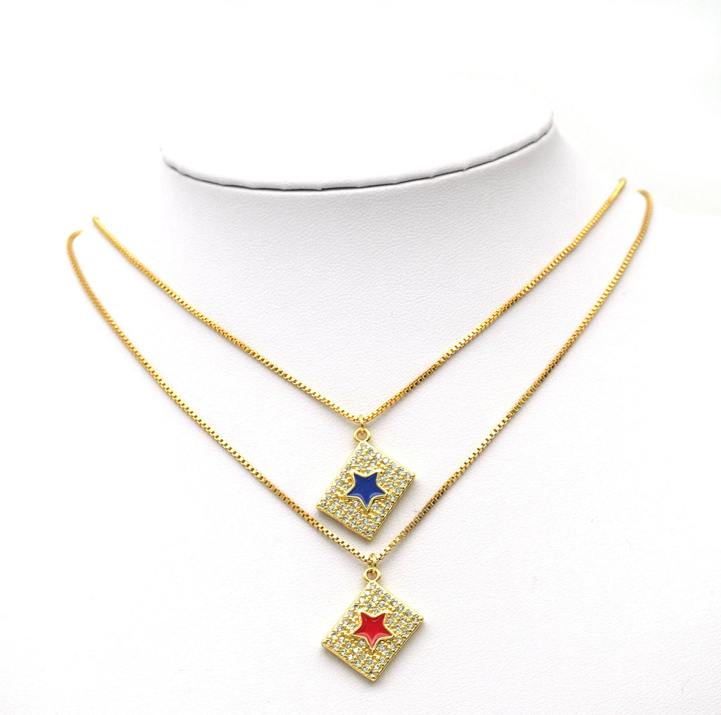 CZ Enamel Star Charm, Sku#JL81