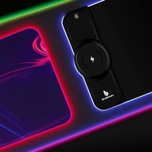 Load image into Gallery viewer, RGB Gaming Mouse Pad with 15W Wireless Charging, Extended Desk Mat 31.5 x 11.8 Inch, LED Mouse Pad with 10 Lighting Modes, Non-Slip Base for Keyboard, Mouse