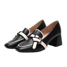 Load image into Gallery viewer, Women's Bow Slip-On Loafers | Soft PU Leather Square Toe Flats