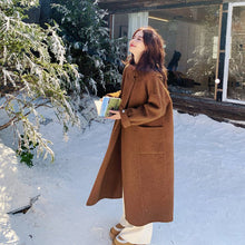 Load image into Gallery viewer, Womens Relaxed-Style Wool Double-Faced Coat