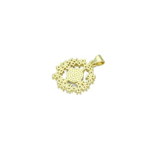Load image into Gallery viewer, Blue Planet Stone Gold Round Garland Charm Pendant, Sku#LD680