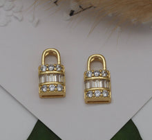 Load image into Gallery viewer, CZ Lock Charm, Sku#LK636