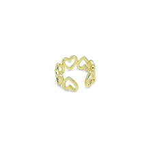 Load image into Gallery viewer, Gold Silver open Heart Adjustable Ring, Sku#A237