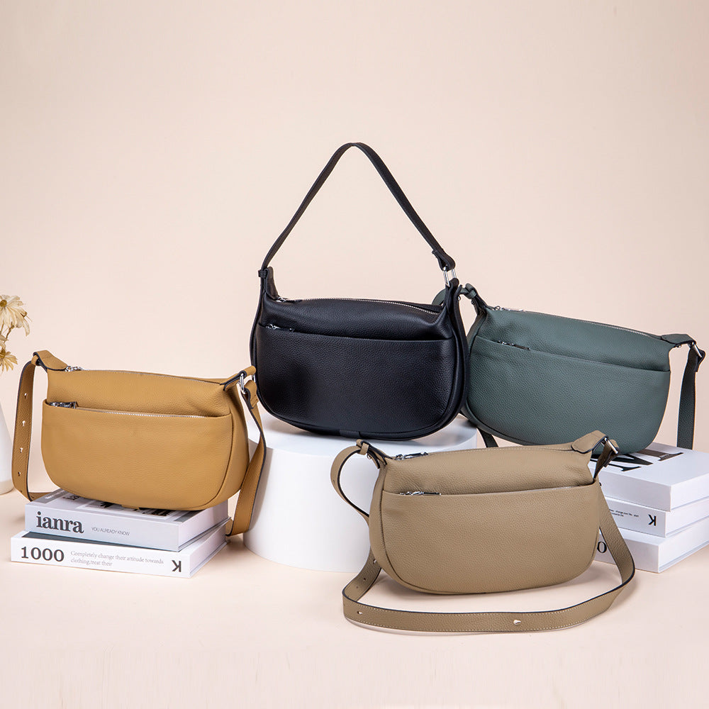 Women's Genuine Cowhide Leather Crossbody Bag – Urban Minimalist Shoulder Bag