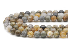 Load image into Gallery viewer, Genuine Gray Brown Silver Moonstone Round Smooth Beads, Sku#U1352