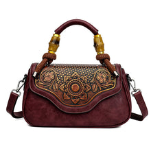 Load image into Gallery viewer, Handcrafted Leather-Embossed Retro Crossbody Bag - Floral Design Women's Shoulder Bag