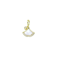 Load image into Gallery viewer, CZ Pave Ginkgo Leaf Shape Mop Charm Pendant, Sku#LK958