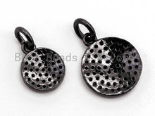 Load image into Gallery viewer, Black CZ Pave On Black Micro Pave Coin Charm, Round Disc Pave Charm, Pave Dangle Charms,11x13/8x10mm, Sku#F365