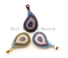 Load image into Gallery viewer, CZ Micro Pave Evil Eye Teardrop Pendant,Cubic Zirconia Pendant,15x29mm, Sku#F17