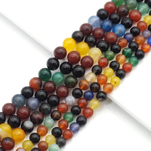 Load image into Gallery viewer, Mixed Agate Round Smooth Beads, 6mm/8mm/10mm, Sku#U1572