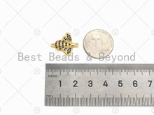 Load image into Gallery viewer, Colorful CZ Micro Pave 3D Bee Shape Connector, 18K Gold Charm, Necklace Bracelet Connector,17x19mm,Sku#LK318