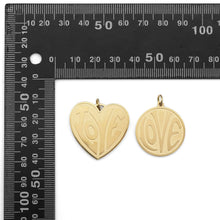 Load image into Gallery viewer, Matt Gold Silver Love Heart Round Coin Charm, Sku#LX260