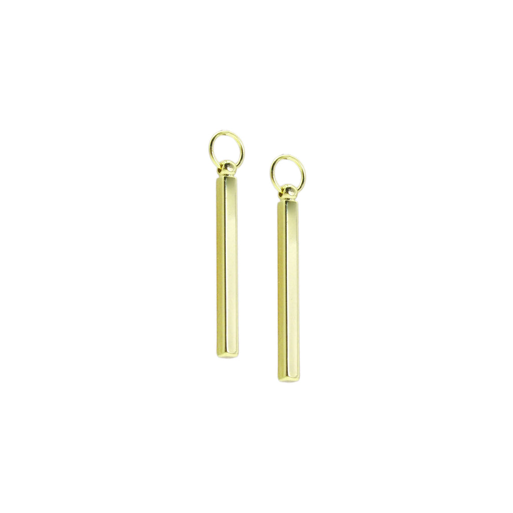 Plain Gold Long Bar Pendant, Sku#A137