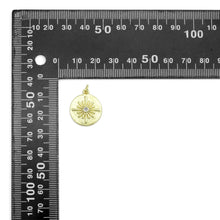 Load image into Gallery viewer, Gold Flower On Round Coin Charm Pendant,Sku#LX864