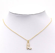 Load image into Gallery viewer, Gold CZ Pink Enamel Star Boot Charm, Sku#LK724