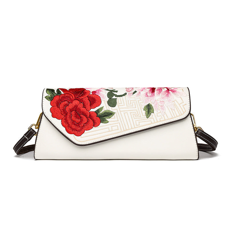 Chinese Floral Embroidered Shoulder Bag | Elegant Women's Handbag