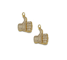 Load image into Gallery viewer, CZ Gold Thumb up Gesture Charm, Sku#LK771
