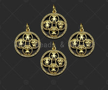 Load image into Gallery viewer, Gold Filled CZ Micro Pave Cute Baby On Round Ring Shape Pendant,18K Gold Filled Girl Boy Charm, Necklace Bracelet Pendant,20x24mm,Sku#LD99