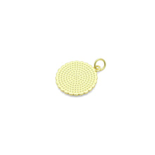 Load image into Gallery viewer, White Enamel Flower On Round Gold Charm Pendant, Sku#LX802