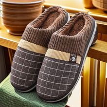 Load image into Gallery viewer, Men's Cotton Winter Slippers Non-Slip Warm Thick Sole Plush Indoor Shoes