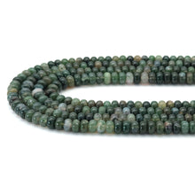 Load image into Gallery viewer, Moss Agate Smooth Rondelle Beads, 5x8mm, Sku#U1784