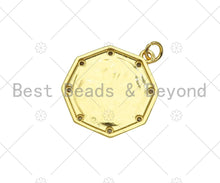 Load image into Gallery viewer, Gold Filled CZ Micro Pave Embossed Lion Head On Round Shape Pendant,18K Gold Filled Lion Charm, Necklace Bracelet Pendant,21x25mm,Sku#LK338
