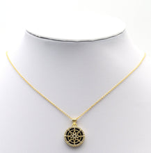 Load image into Gallery viewer, Floral Star of David On Round Coin Gemstone Charm, Sku#LX113