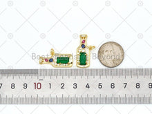 Load image into Gallery viewer, Colorful CZ Micro Pave Beer Bottle Shape Pendant,18k Gold Filled Bottle Charm, Necklace Bracelet Charm Pendant,27x13mm,Sku#LK463