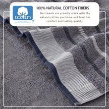 Load image into Gallery viewer, Decorative Cotton Stripe Bath Towel Set - Noelle Collection