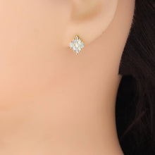 Load image into Gallery viewer, Baguette CZ Silver Rhombus Diamond Shape Earrings, Sku#A387