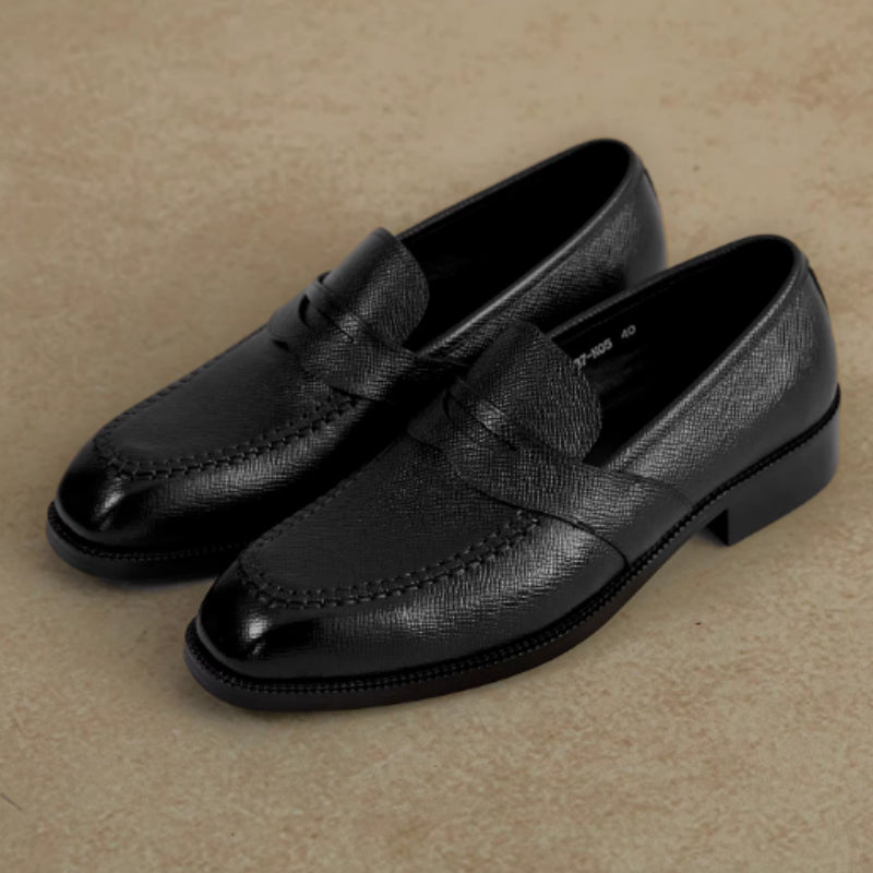 Men's Black Lace-Up Casual Shoes - Breathable Rubber Sole Comfort Sneakers