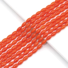 Load image into Gallery viewer, Orange Coral Smooth Rice Shape Beads, Sku#U1606