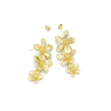Load image into Gallery viewer, Gold Silver String Flowers Earrings, Sku#L719