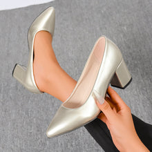 Load image into Gallery viewer, French-Style Pointed Toe Low Heel Slip-On Shoes