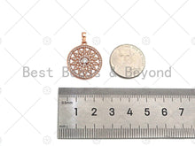 Load image into Gallery viewer, CZ Micro Pave Sunflower On Round Ring Pendant,Cubic Zirconia SKU#B130