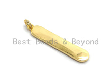 Load image into Gallery viewer, CZ Micro Pave Long Bar HOPE Pendant, Cubic Zirconia Strip Pendant, Micro pave Oval shape pendant, 50x9mm, sku#F647