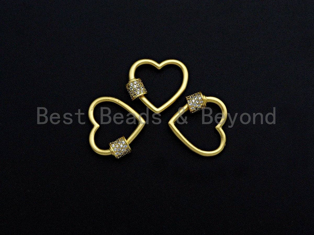Clear CZ Micro pave Heart Shape Clasp, CZ Pave Heart Clasp,