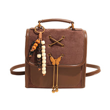 Load image into Gallery viewer, Textured PU Leather Crossbody Backpack – Commuter &amp; Student Bag | Black, Brown, Khaki