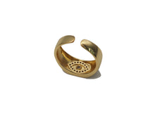 Load image into Gallery viewer, Gold Filled Brass Signet Evil Eye Ring