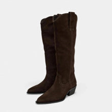 Load image into Gallery viewer, Women's Plus-Size High-Top Riding Boots | Chunky Heel Slip-On Knee-High Boots