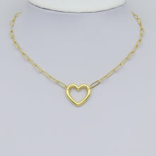 Load image into Gallery viewer, Silver Gold Frame Heart Pendant, Sku#A288