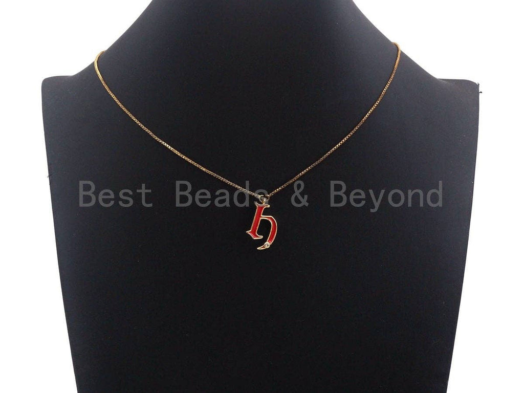 Enamel pave alphabet letter, Alphabet Charms, Initial Alphabet Letters, Custom Naming Pendants, Initial Letter h Pendant, 13x23mm,sku#B120
