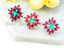 Load image into Gallery viewer, CZ Flower Star Stud Earring, Sku#O50