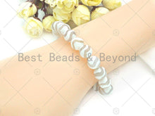 Load image into Gallery viewer, Natural White Tibetan Agate Stretchy Bracelet